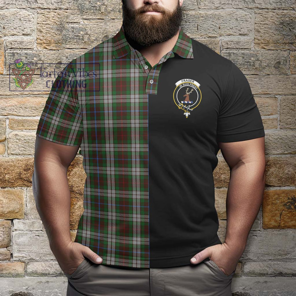 Fraser Hunting Dress Tartan Polo Shirt with Family Crest and Half Of Me Style - Tartanvibesclothing Shop