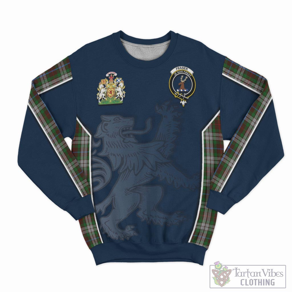 Tartan Vibes Clothing Fraser Hunting Dress Tartan Sweater with Family Crest and Lion Rampant Vibes Sport Style