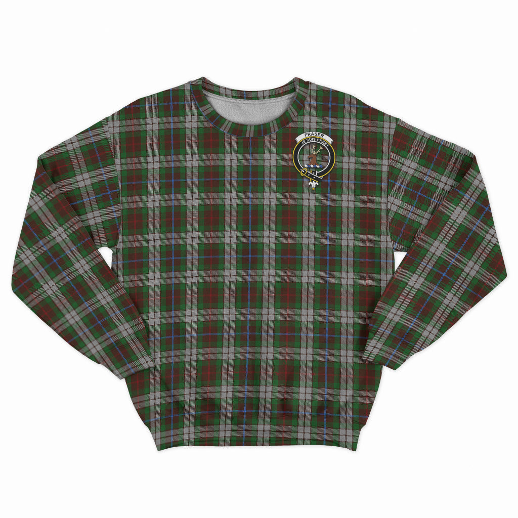 Fraser Hunting Dress Tartan Sweatshirt with Family Crest - Tartan Vibes Clothing