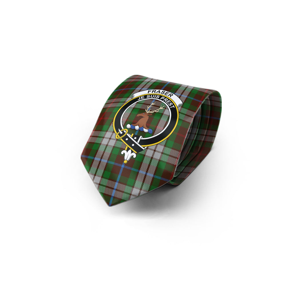 Fraser Hunting Dress Tartan Classic Necktie with Family Crest - Tartan Vibes Clothing