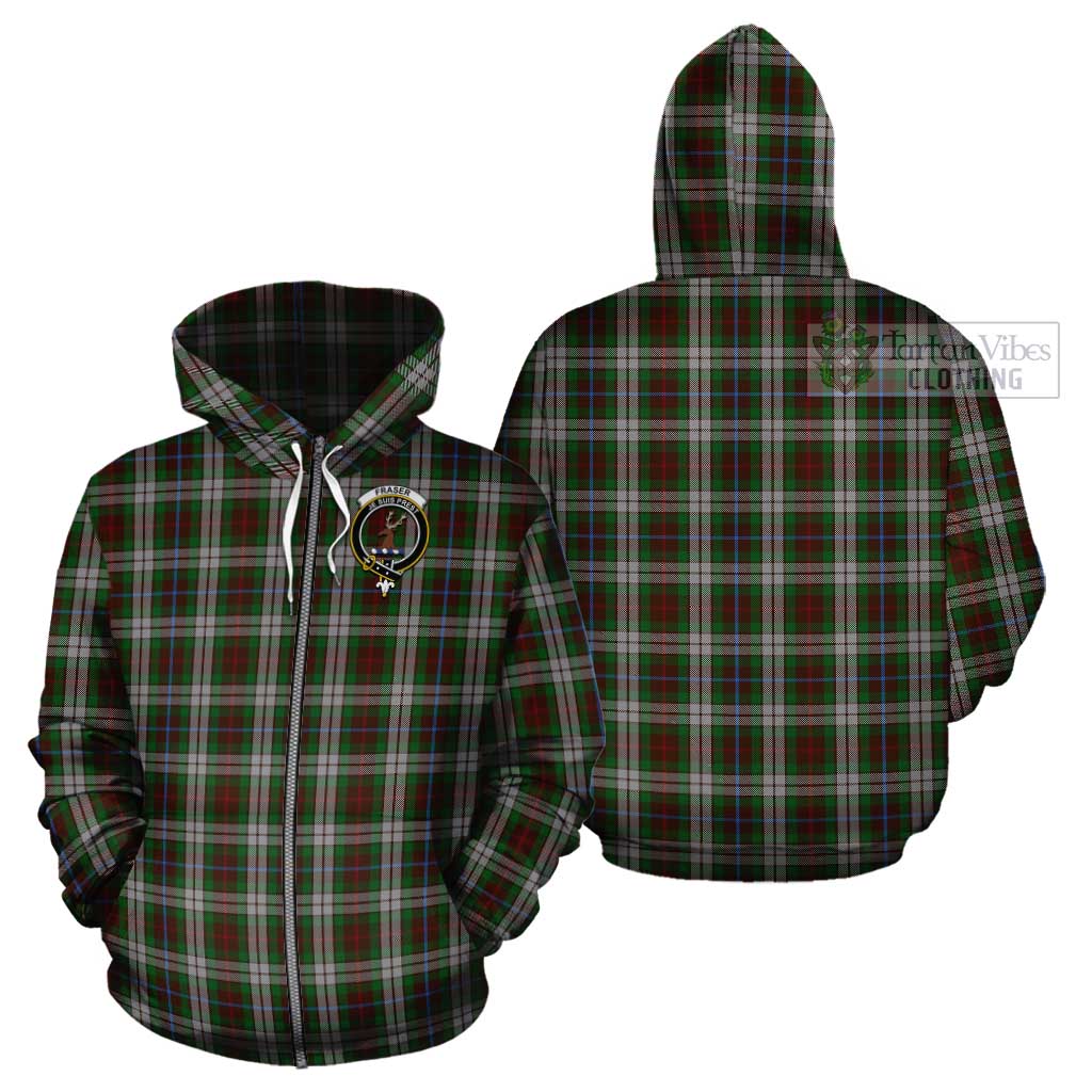 Tartan Vibes Clothing Fraser Hunting Dress Tartan Cotton Hoodie with Family Crest