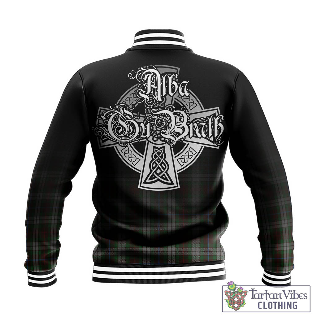 Tartan Vibes Clothing Fraser Hunting Dress Tartan Baseball Jacket Featuring Alba Gu Brath Family Crest Celtic Inspired