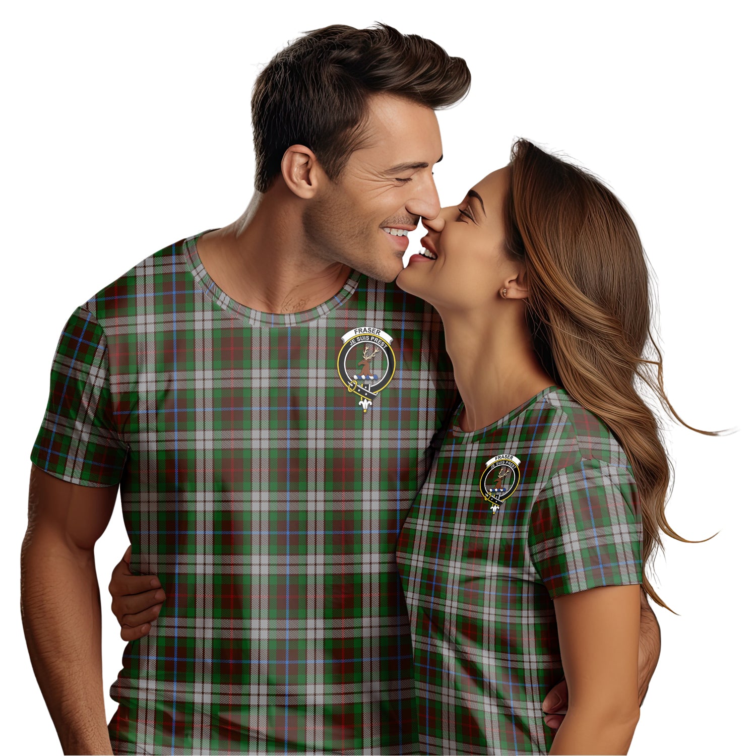 Fraser Hunting Dress Tartan T-Shirt with Family Crest - Tartan Vibes Clothing