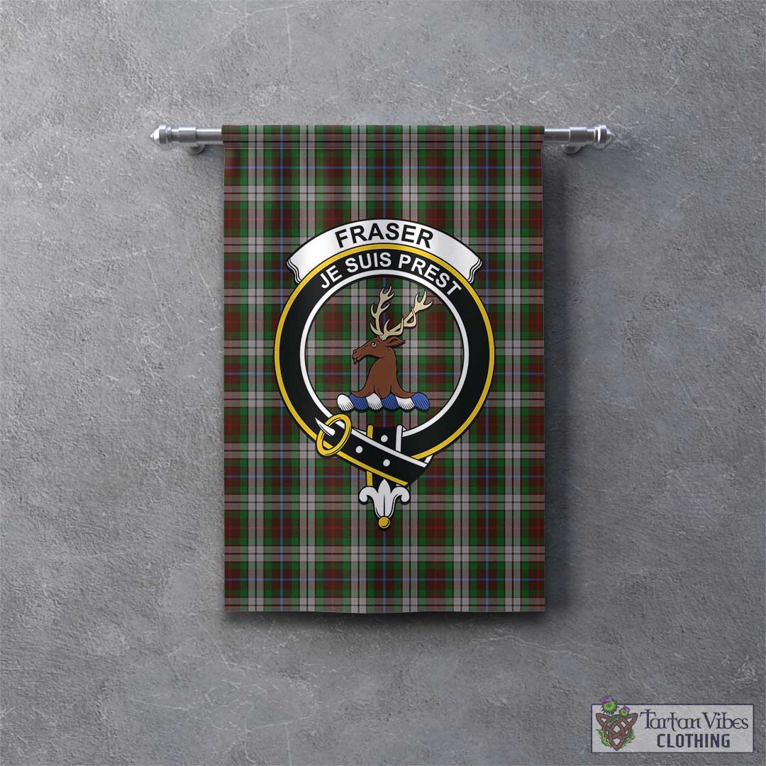 Tartan Vibes Clothing Fraser Hunting Dress Tartan Gonfalon, Tartan Banner with Family Crest