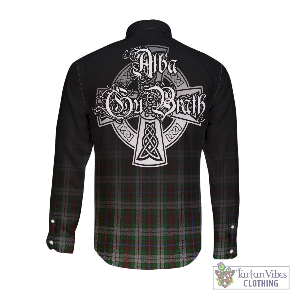 Tartan Vibes Clothing Fraser Hunting Dress Tartan Long Sleeve Button Up Featuring Alba Gu Brath Family Crest Celtic Inspired