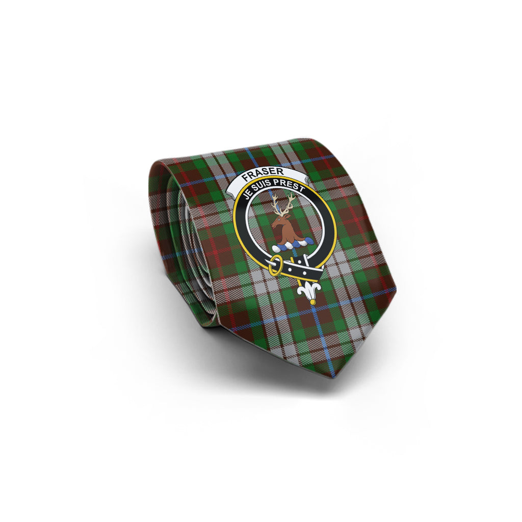 Fraser Hunting Dress Tartan Classic Necktie with Family Crest - Tartan Vibes Clothing