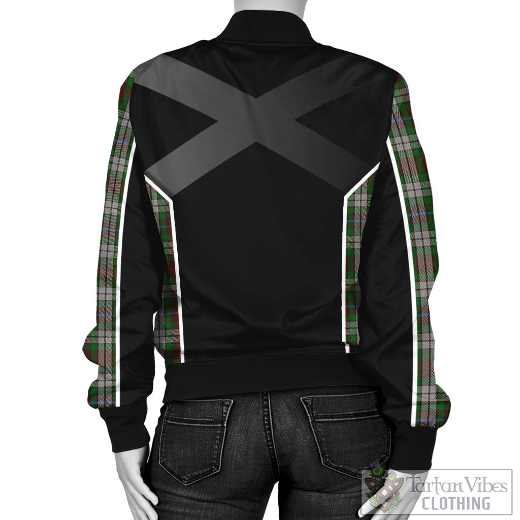 Tartan Vibes Clothing Fraser Hunting Dress Tartan Bomber Jacket with Family Crest and Scottish Thistle Vibes Sport Style