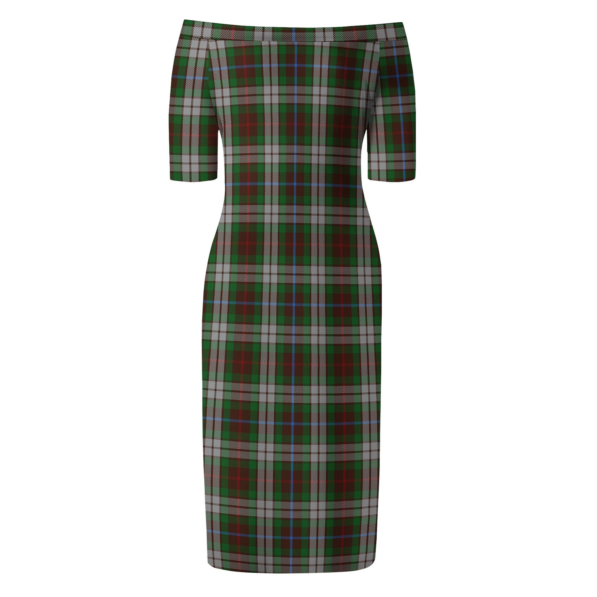 Fraser Hunting Dress Tartan Off Shoulder Lady Dress - Tartanvibesclothing