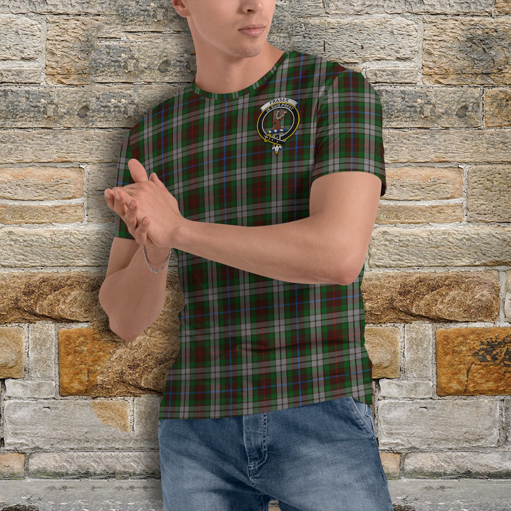 Fraser Hunting Dress Tartan T-Shirt with Family Crest - Tartan Vibes Clothing