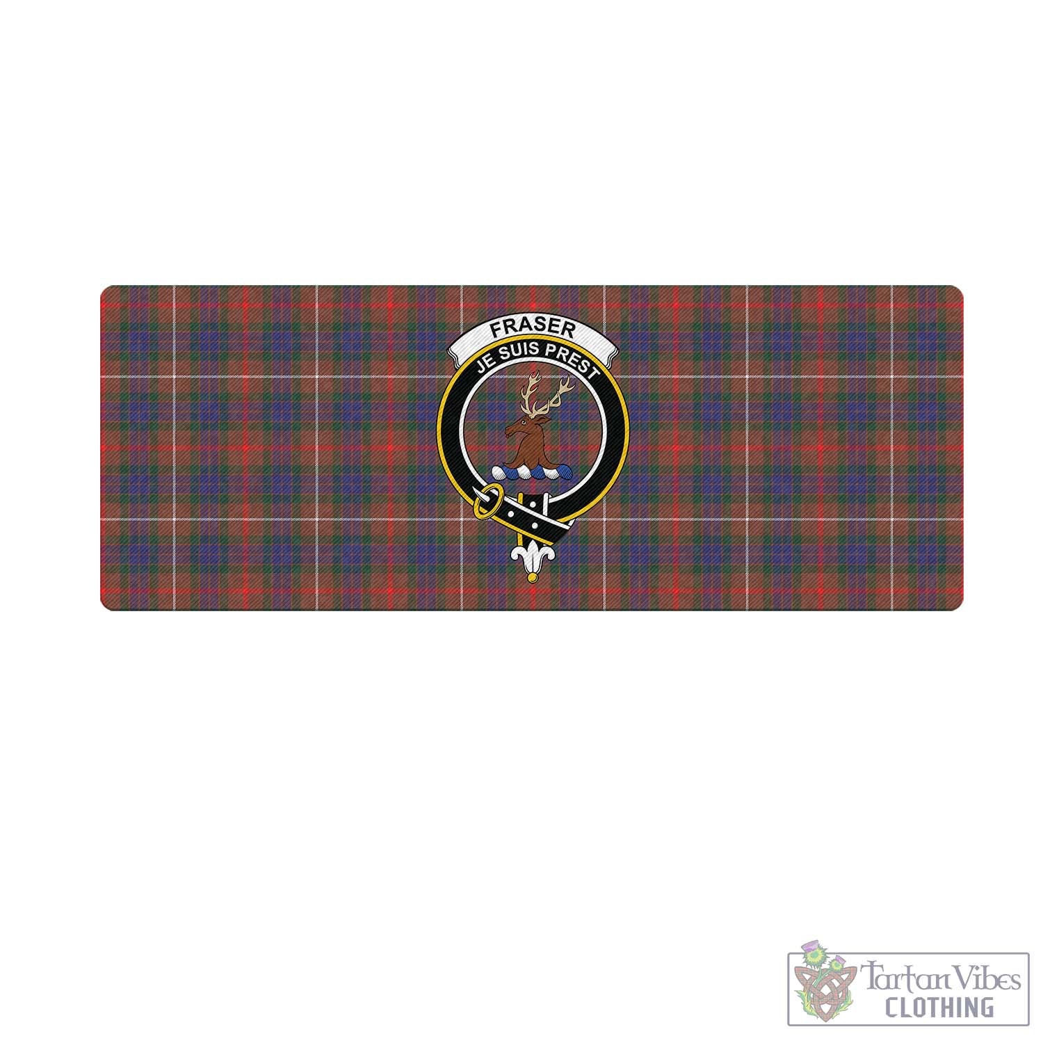 Tartan Vibes Clothing Fraser Hunting Modern Tartan Mouse Pad with Family Crest
