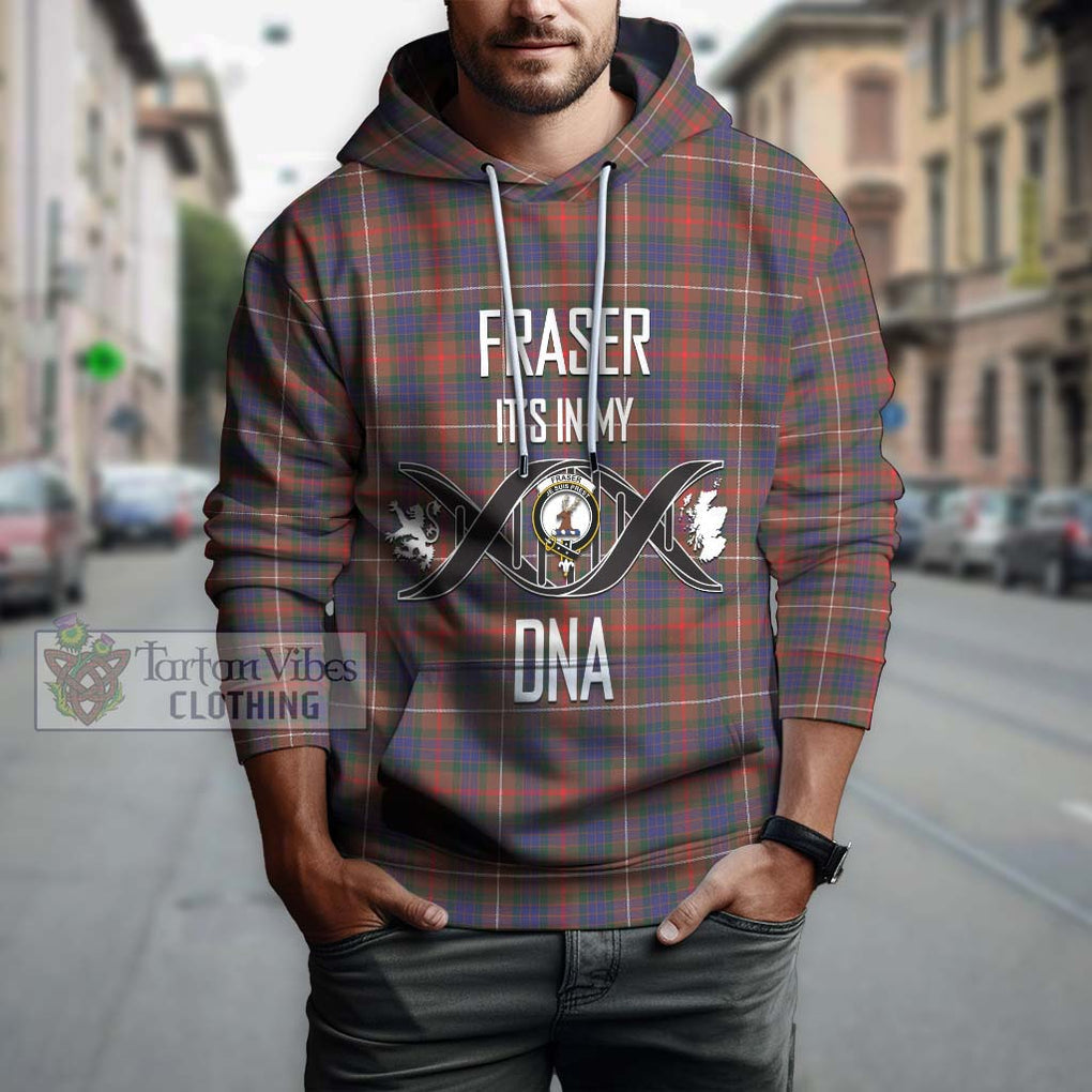 Fraser Hunting Modern Tartan Hoodie with Family Crest DNA In Me Style Pullover Hoodie - Tartanvibesclothing Shop