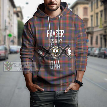 Fraser Hunting Modern Tartan Hoodie with Family Crest DNA In Me Style