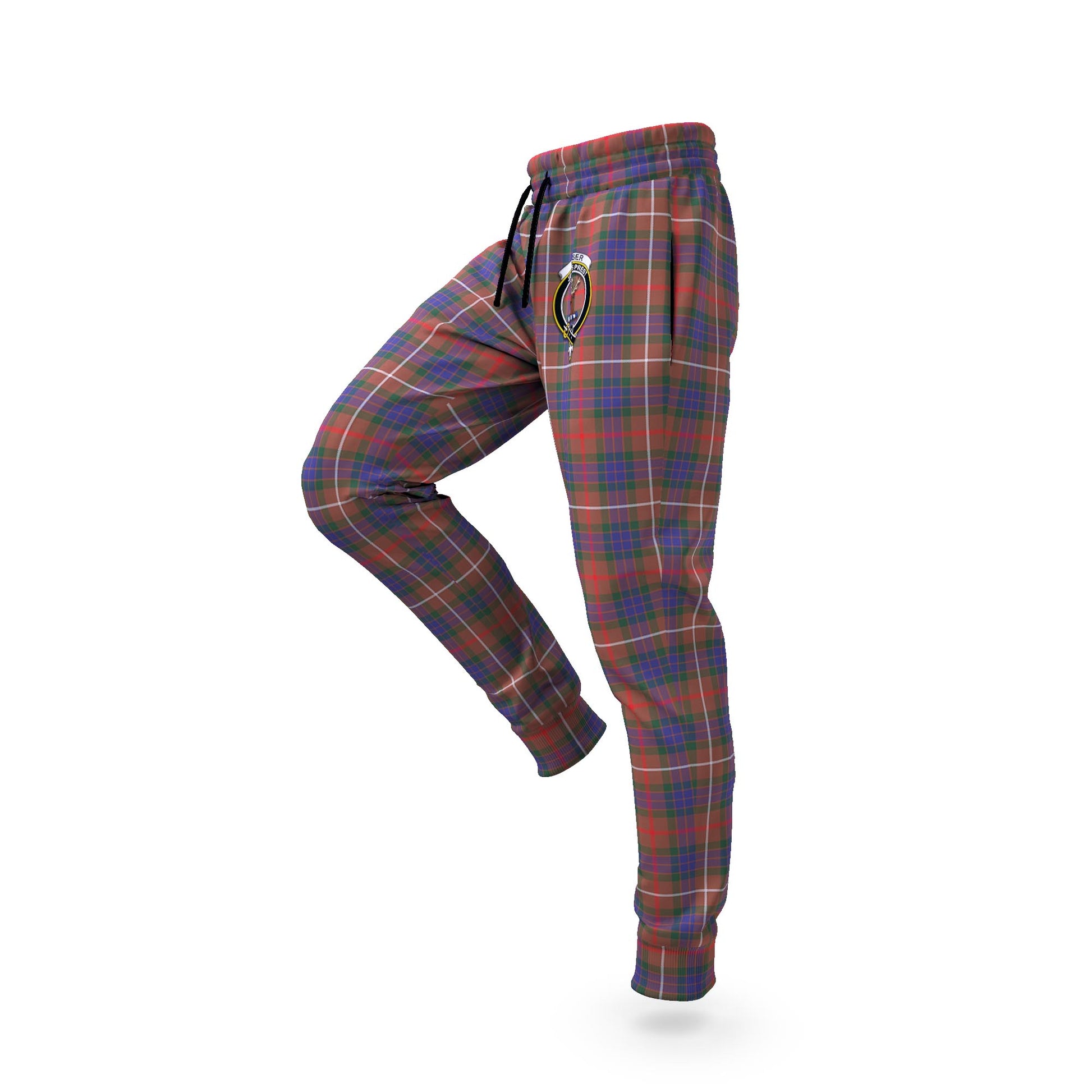 Fraser Hunting Modern Tartan Joggers Pants with Family Crest S - Tartanvibesclothing