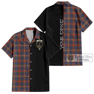 Fraser Hunting Modern Tartan Short Sleeve Button Shirt with Family Crest and Half Of Me Style