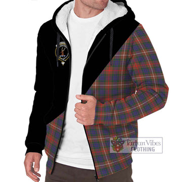 Fraser Hunting Modern Tartan Sherpa Hoodie with Family Crest and Military Logo Style