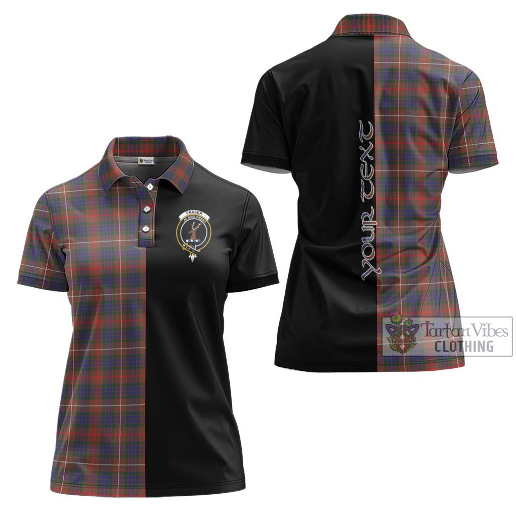 Fraser Hunting Modern Tartan Women's Polo Shirt with Family Crest and Half Of Me Style Women - Tartanvibesclothing Shop