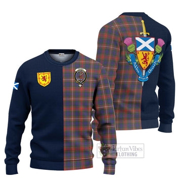 Fraser Hunting Modern Tartan Ugly Sweater with Scottish Lion Royal Arm Half Style