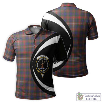 Fraser Hunting Modern Tartan Men's Polo Shirt with Family Crest Circle Style