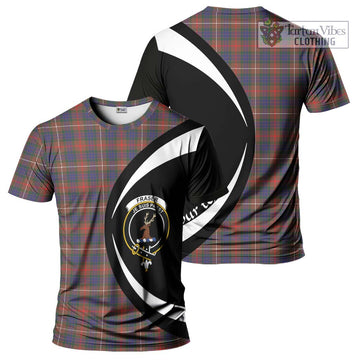 Fraser Hunting Modern Tartan T-Shirt with Family Crest Circle Style