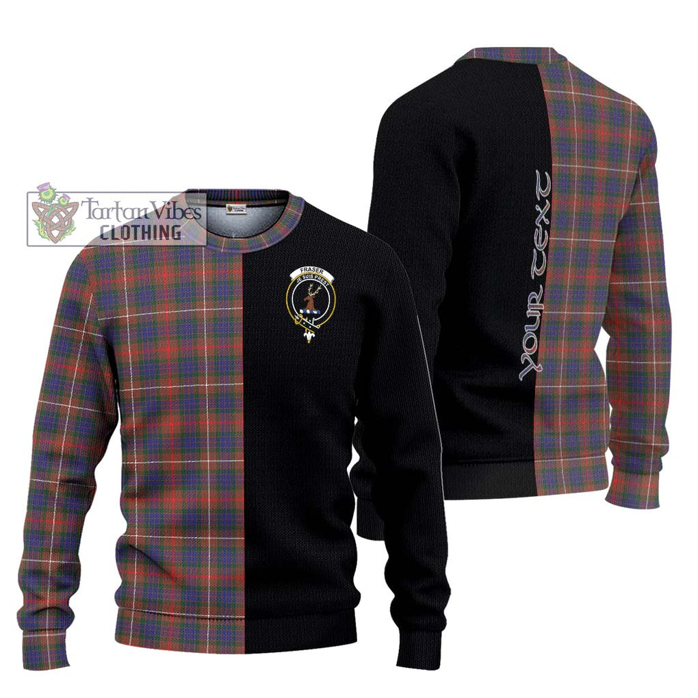 Fraser Hunting Modern Tartan Knitted Sweater with Family Crest and Half Of Me Style Unisex - Tartanvibesclothing Shop