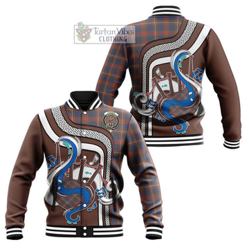 Fraser Hunting Modern Tartan Baseball Jacket with Epic Bagpipe Style