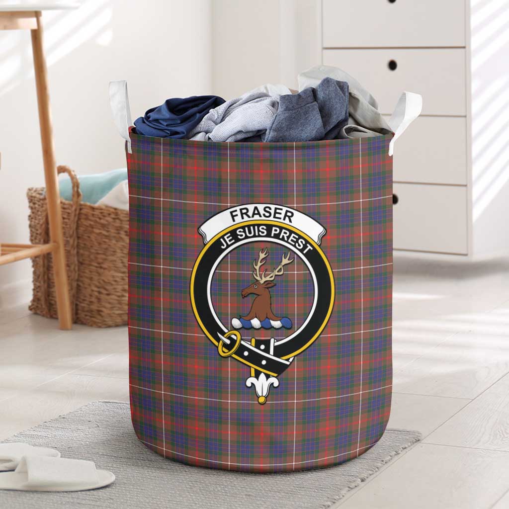 Tartan Vibes Clothing Fraser Hunting Modern Tartan Laundry Basket with Family Crest