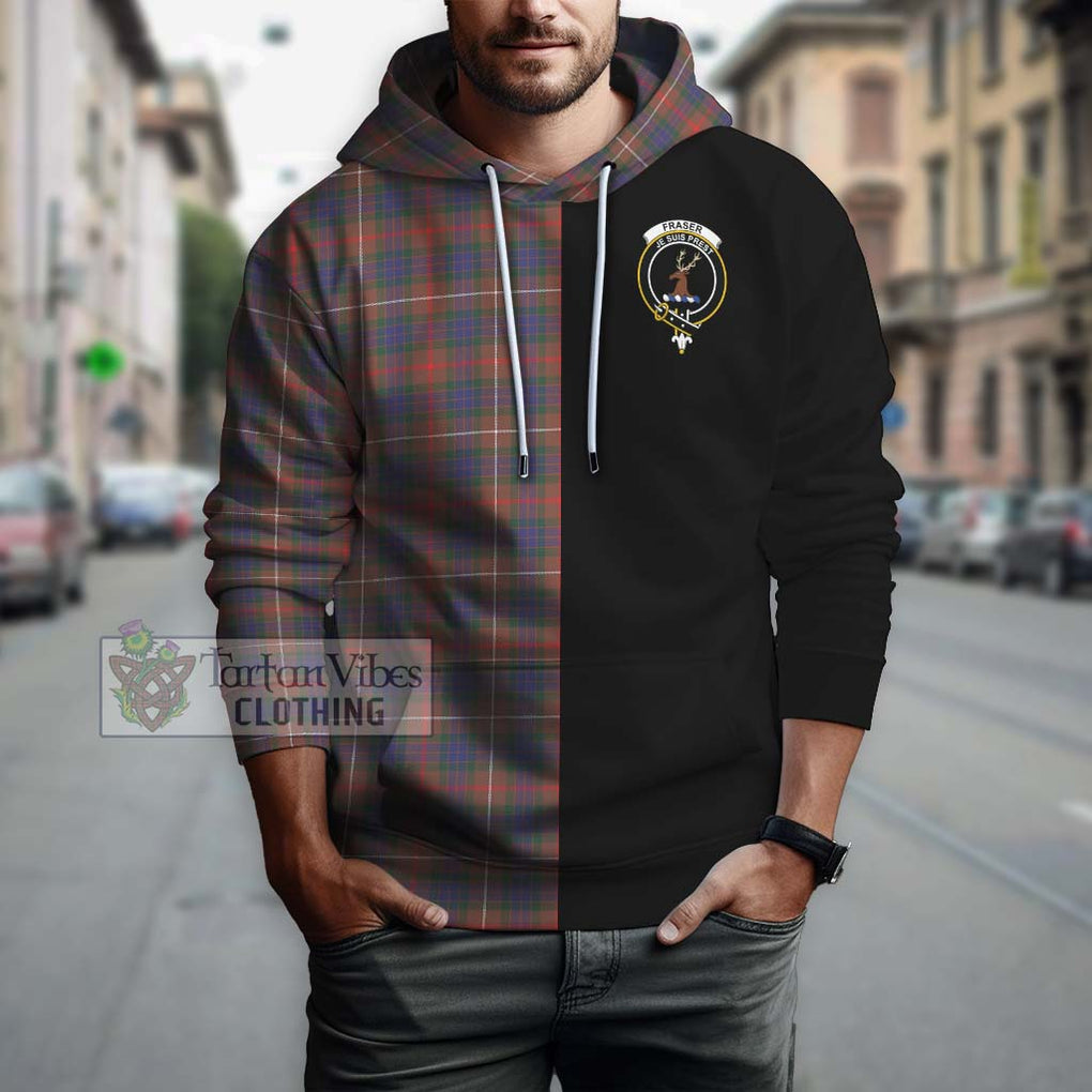 Fraser Hunting Modern Tartan Hoodie with Family Crest and Half Of Me Style Zip Hoodie - Tartanvibesclothing Shop