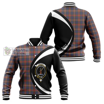 Fraser Hunting Modern Tartan Baseball Jacket with Family Crest Circle Style