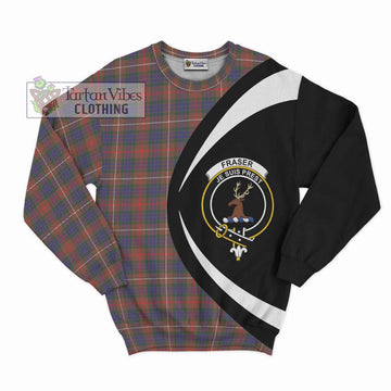 Fraser Hunting Modern Tartan Sweatshirt with Family Crest Circle Style