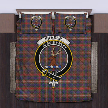 Fraser Hunting Modern Tartan Quilt Bed Set with Family Crest