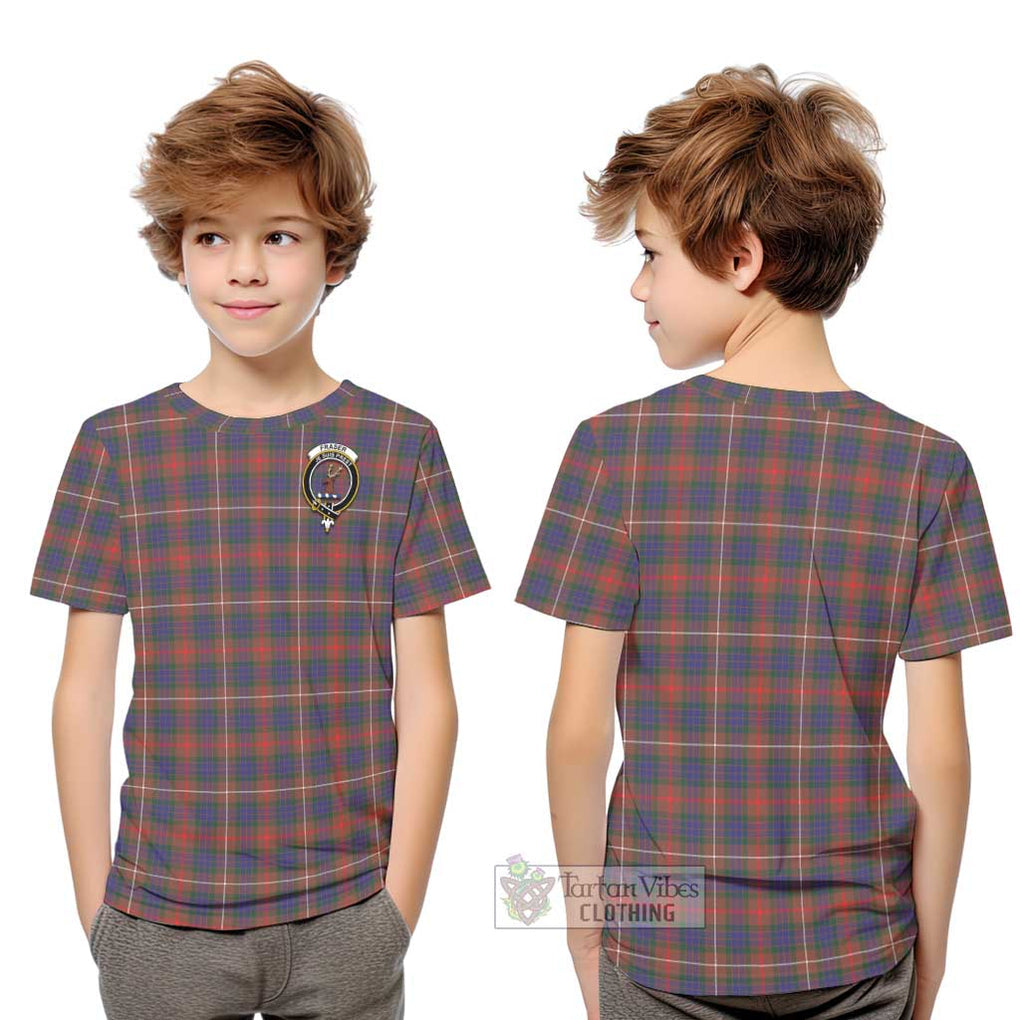 Fraser Hunting Modern Tartan Kid T-Shirt with Family Crest Youth XL Size14 - Tartanvibesclothing Shop