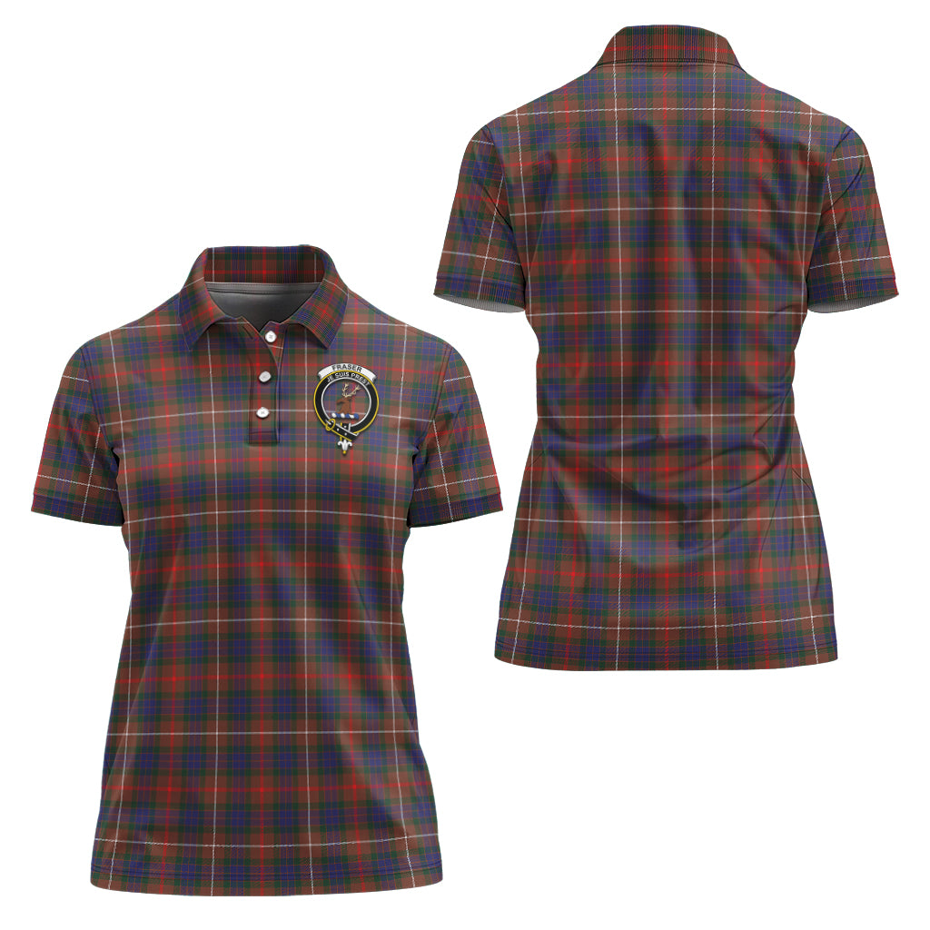 Fraser Hunting Modern Tartan Polo Shirt with Family Crest For Women Women - Tartan Vibes Clothing