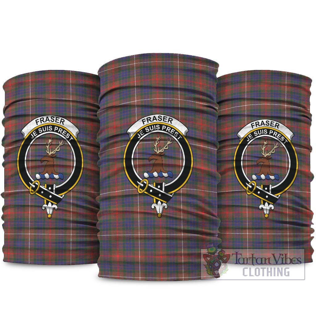 Fraser Hunting Modern Tartan Neck Gaiters, Tartan Bandanas, Tartan Head Band with Family Crest