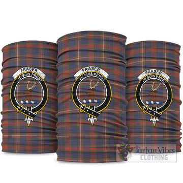 Fraser Hunting Modern Tartan Neck Gaiters, Tartan Bandanas, Tartan Head Band with Family Crest