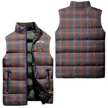 Fraser Hunting Modern Tartan Sleeveless Puffer Jacket with Family Crest