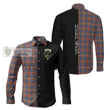 Fraser Hunting Modern Tartan Long Sleeve Button Shirt with Family Crest and Half Of Me Style