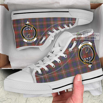 Fraser Hunting Modern Tartan High Top Shoes with Family Crest