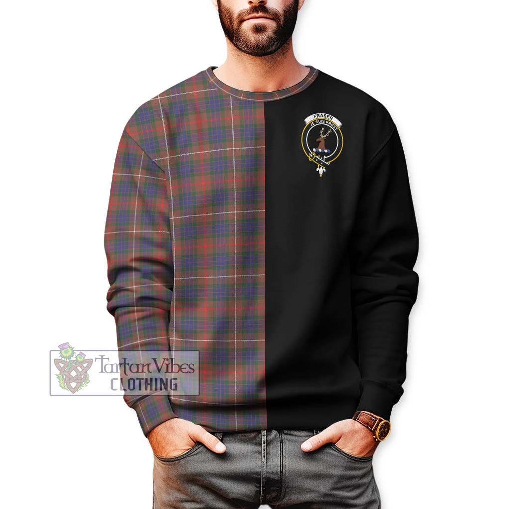 Fraser Hunting Modern Tartan Sweatshirt with Family Crest and Half Of Me Style Unisex - Tartanvibesclothing Shop