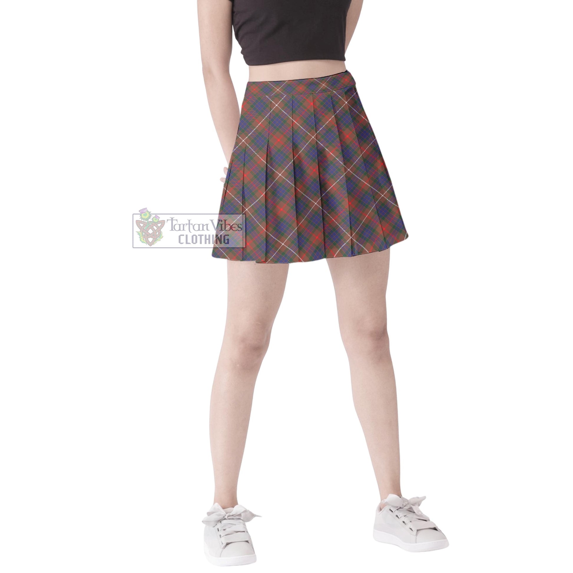 Tartan Vibes Clothing Fraser Hunting Modern Tartan Women's Plated Mini Skirt