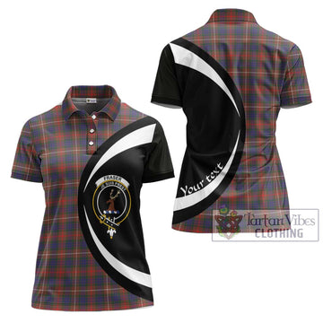 Fraser Hunting Modern Tartan Women's Polo Shirt with Family Crest Circle Style