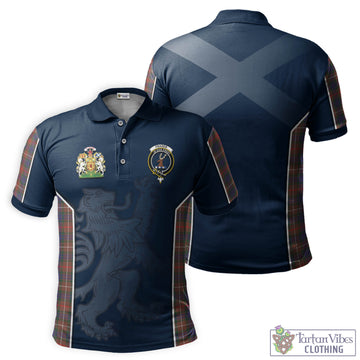 Fraser Hunting Modern Tartan Men's Polo Shirt with Family Crest and Lion Rampant Vibes Sport Style