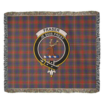 Fraser Hunting Modern Tartan Woven Blanket with Family Crest
