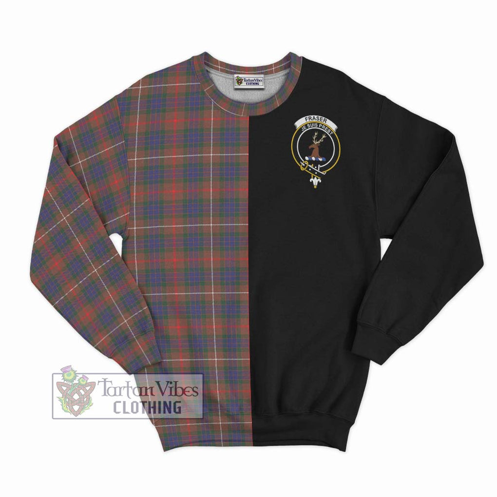 Fraser Hunting Modern Tartan Sweatshirt with Family Crest and Half Of Me Style - Tartanvibesclothing Shop