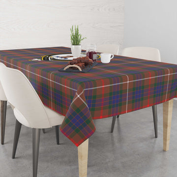 Fraser Hunting Modern Tartan Tablecloth with Family Crest