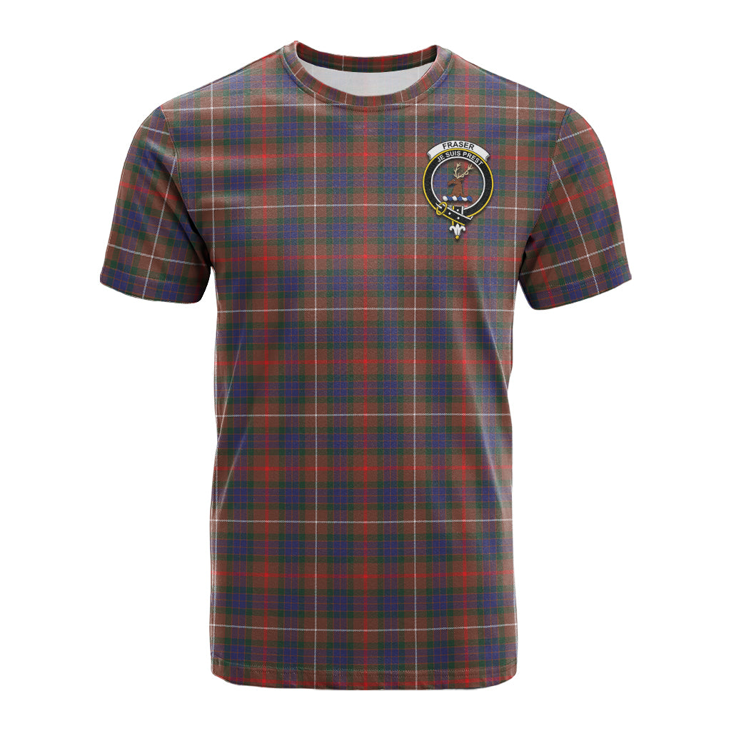 Fraser Hunting Modern Tartan T-Shirt with Family Crest - Tartan Vibes Clothing