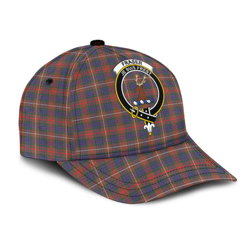 Fraser Hunting Modern Tartan Classic Cap with Family Crest