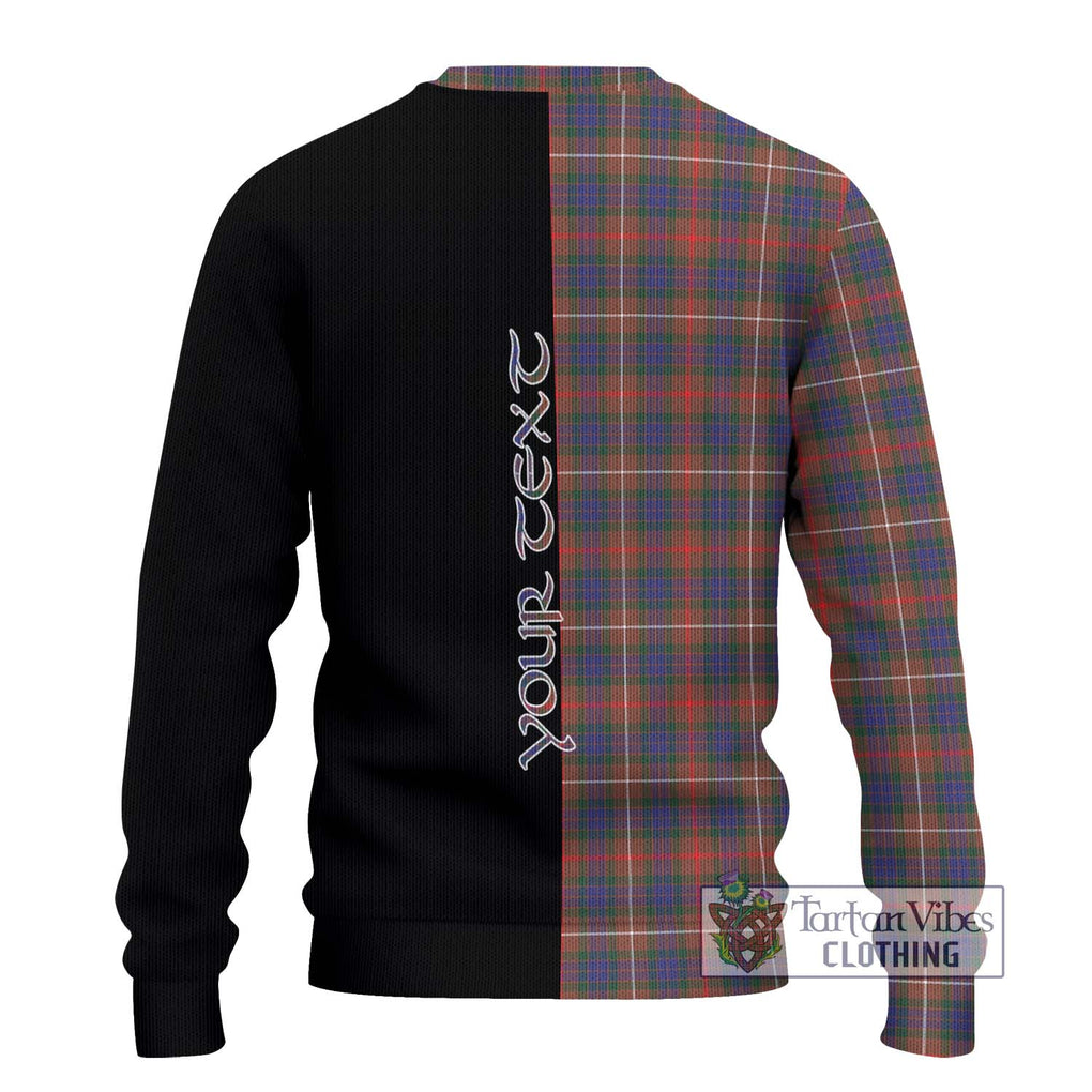 Fraser Hunting Modern Tartan Knitted Sweater with Family Crest and Half Of Me Style - Tartanvibesclothing Shop