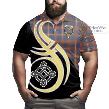 Fraser Hunting Modern Tartan Polo Shirt with Family Crest and Celtic Symbol Style