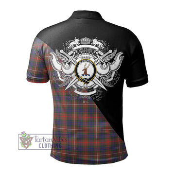 Fraser Hunting Modern Tartan Polo Shirt with Family Crest and Military Logo Style