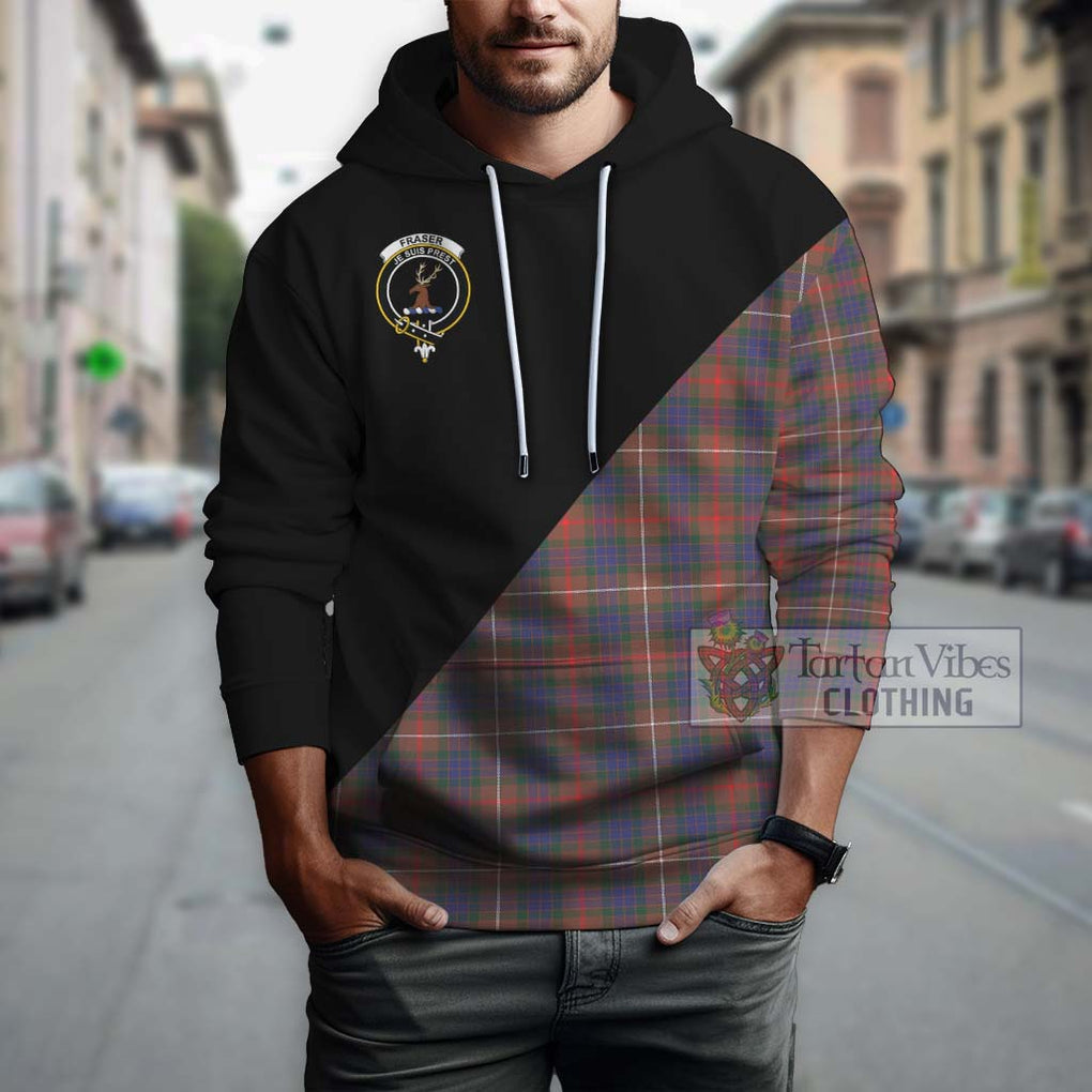 Fraser Hunting Modern Tartan Hoodie with Family Crest and Military Logo Style - Tartanvibesclothing Shop